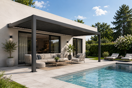 Terrassenüberdachung, Pergola, Carport, Wintergarten & Glasschiebewände - Bausatz oder Montage aus Rhein-Main-Gebiet. – Bild