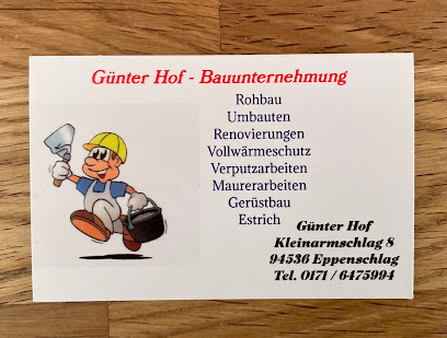 Günter Hof Bauunternehmen | Maurer & Verputzarbeiten